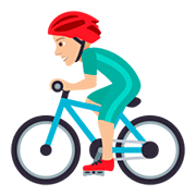 🚴🏼‍♂️ Emoji Homem Ciclista: Pele Morena Clara na JoyPixels 5.0.