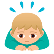 🙇🏼‍♂️ Emoji Hombre Haciendo Una Reverencia: Tono De Piel Claro Medio en JoyPixels 5.0.
