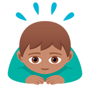 🙇🏽‍♂️ Emoji Hombre Haciendo Una Reverencia: Tono De Piel Medio en JoyPixels 5.0.