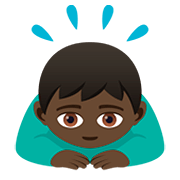 🙇🏿‍♂️ Emoji sich verbeugender Mann: dunkle Hautfarbe JoyPixels 5.0.