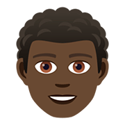 👨🏿‍🦱 Emoji Homem: Pele Escura E Cabelo Cacheado na JoyPixels 5.0.