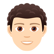 Emoji 👨🏻‍🦱 Uomo: Carnagione Chiara E Capelli Ricci su JoyPixels 5.0.