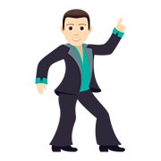 🕺🏻 Emoji tanzender Mann: helle Hautfarbe JoyPixels 5.0.