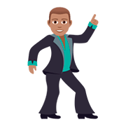 🕺🏽 Emoji tanzender Mann: mittlere Hautfarbe JoyPixels 5.0.