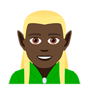 🧝🏿‍♂️ Emoji Elfo Hombre: Tono De Piel Oscuro en JoyPixels 5.0.