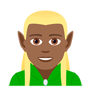 🧝🏾‍♂️ Emoji Elfo Homem: Pele Morena Escura na JoyPixels 5.0.