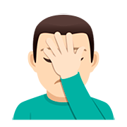 🤦🏻‍♂️ Emoji sich an den Kopf fassender Mann: helle Hautfarbe JoyPixels 5.0.