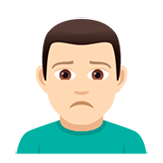 🙍🏻‍♂️ Emoji missmutiger Mann: helle Hautfarbe JoyPixels 5.0.