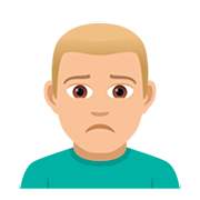 🙍🏼‍♂️ Emoji missmutiger Mann: mittelhelle Hautfarbe JoyPixels 5.0.