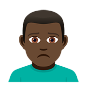 Emoji 🙍🏿‍♂️ Uomo Corrucciato: Carnagione Scura su JoyPixels 5.0.
