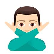 Emoji 🙅🏻‍♂️ Uomo Con Gesto Di Rifiuto: Carnagione Chiara su JoyPixels 5.0.