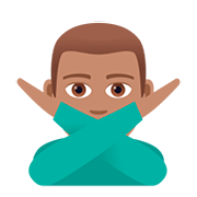 🙅🏽‍♂️ Emoji Hombre Haciendo El Gesto De «no»: Tono De Piel Medio en JoyPixels 5.0.