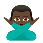 🙅🏿‍♂️ Emoji Hombre Haciendo El Gesto De «no»: Tono De Piel Oscuro en JoyPixels 5.0.