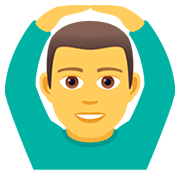 🙆‍♂️ Emoji Mann mit Händen auf dem Kopf JoyPixels 5.0.
