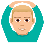 🙆🏼‍♂️ Emoji Homem Fazendo Gesto De «OK»: Pele Morena Clara na JoyPixels 5.0.