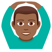🙆🏾‍♂️ Emoji Hombre Haciendo El Gesto De «de Acuerdo»: Tono De Piel Oscuro Medio en JoyPixels 5.0.