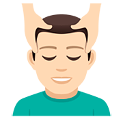 💆🏻‍♂️ Emoji Mann, der eine Kopfmassage bekommt: helle Hautfarbe JoyPixels 5.0.