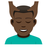 💆🏿‍♂️ Emoji Hombre Recibiendo Masaje: Tono De Piel Oscuro en JoyPixels 5.0.