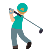 Emoji 🏌🏼‍♂️ Golfista Uomo: Carnagione Abbastanza Chiara su JoyPixels 5.0.