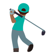 🏌🏾‍♂️ Emoji Homem Golfista: Pele Morena Escura na JoyPixels 5.0.
