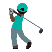 Émoji 🏌🏿‍♂️ Golfeur : Peau Foncée sur JoyPixels 5.0.