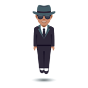 Emoji 🕴🏽 Uomo Con Completo Che Levita: Carnagione Olivastra su JoyPixels 5.0.