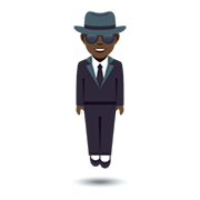 🕴🏿 Emoji Homem De Terno Levitando: Pele Escura na JoyPixels 5.0.