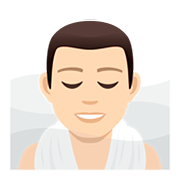 🧖🏻‍♂️ Emoji Hombre En Una Sauna: Tono De Piel Claro en JoyPixels 5.0.