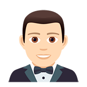 🤵🏻 Emoji Person im Smoking: helle Hautfarbe JoyPixels 5.0.
