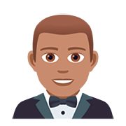 🤵🏽 Emoji Pessoa De Smoking: Pele Morena na JoyPixels 5.0.