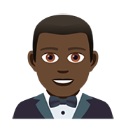🤵🏿 Emoji Person im Smoking: dunkle Hautfarbe JoyPixels 5.0.