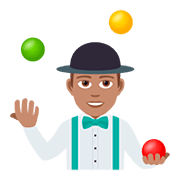 Émoji 🤹🏽‍♂️ Jongleur : Peau Légèrement Mate sur JoyPixels 5.0.
