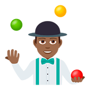 🤹🏾‍♂️ Emoji Jongleur: mitteldunkle Hautfarbe JoyPixels 5.0.