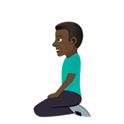 🧎🏿‍♂️ Emoji Hombre De Rodillas: Tono De Piel Oscuro en JoyPixels 5.0.