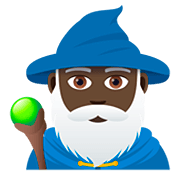 🧙🏿‍♂️ Emoji Mago: Tono De Piel Oscuro en JoyPixels 5.0.