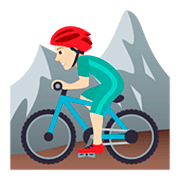 🚵🏻‍♂️ Emoji Homem Fazendo Mountain Bike: Pele Clara na JoyPixels 5.0.