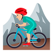 🚵🏼‍♂️ Emoji Hombre En Bicicleta De Montaña: Tono De Piel Claro Medio en JoyPixels 5.0.