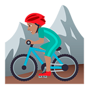🚵🏽‍♂️ Emoji Mountainbiker: mittlere Hautfarbe JoyPixels 5.0.