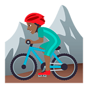 🚵🏾‍♂️ Emoji Homem Fazendo Mountain Bike: Pele Morena Escura na JoyPixels 5.0.