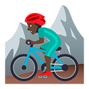 🚵🏿‍♂️ Emoji Homem Fazendo Mountain Bike: Pele Escura na JoyPixels 5.0.