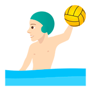 🤽🏻‍♂️ Emoji Homem Jogando Polo Aquático: Pele Clara na JoyPixels 5.0.