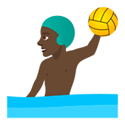 🤽🏿‍♂️ Emoji Homem Jogando Polo Aquático: Pele Escura na JoyPixels 5.0.