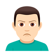 🙎🏻‍♂️ Emoji schmollender Mann: helle Hautfarbe JoyPixels 5.0.