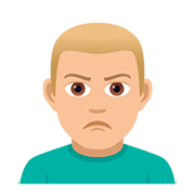 🙎🏼‍♂️ Emoji Hombre Haciendo Pucheros: Tono De Piel Claro Medio en JoyPixels 5.0.