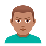 🙎🏽‍♂️ Emoji Hombre Haciendo Pucheros: Tono De Piel Medio en JoyPixels 5.0.