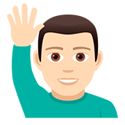 🙋🏻‍♂️ Emoji Hombre Con La Mano Levantada: Tono De Piel Claro en JoyPixels 5.0.
