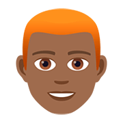 Émoji 👨🏾‍🦰 Homme : Peau Mate Et Cheveux Roux sur JoyPixels 5.0.