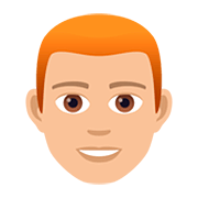 👨🏼‍🦰 Emoji Hombre: Tono De Piel Claro Medio Y Pelo Pelirrojo en JoyPixels 5.0.