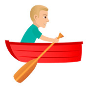 🚣🏼‍♂️ Emoji Hombre Remando En Un Bote: Tono De Piel Claro Medio en JoyPixels 5.0.