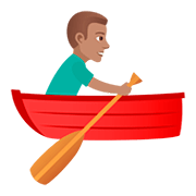 Émoji 🚣🏽‍♂️ Rameur Dans Une Barque : Peau Légèrement Mate sur JoyPixels 5.0.